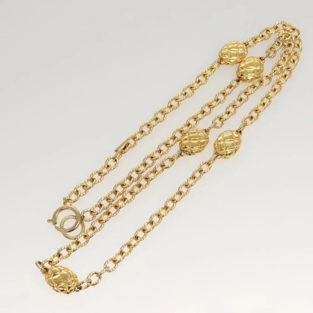 CHANEL Chain Belt metal Gold CC Auth bs25545